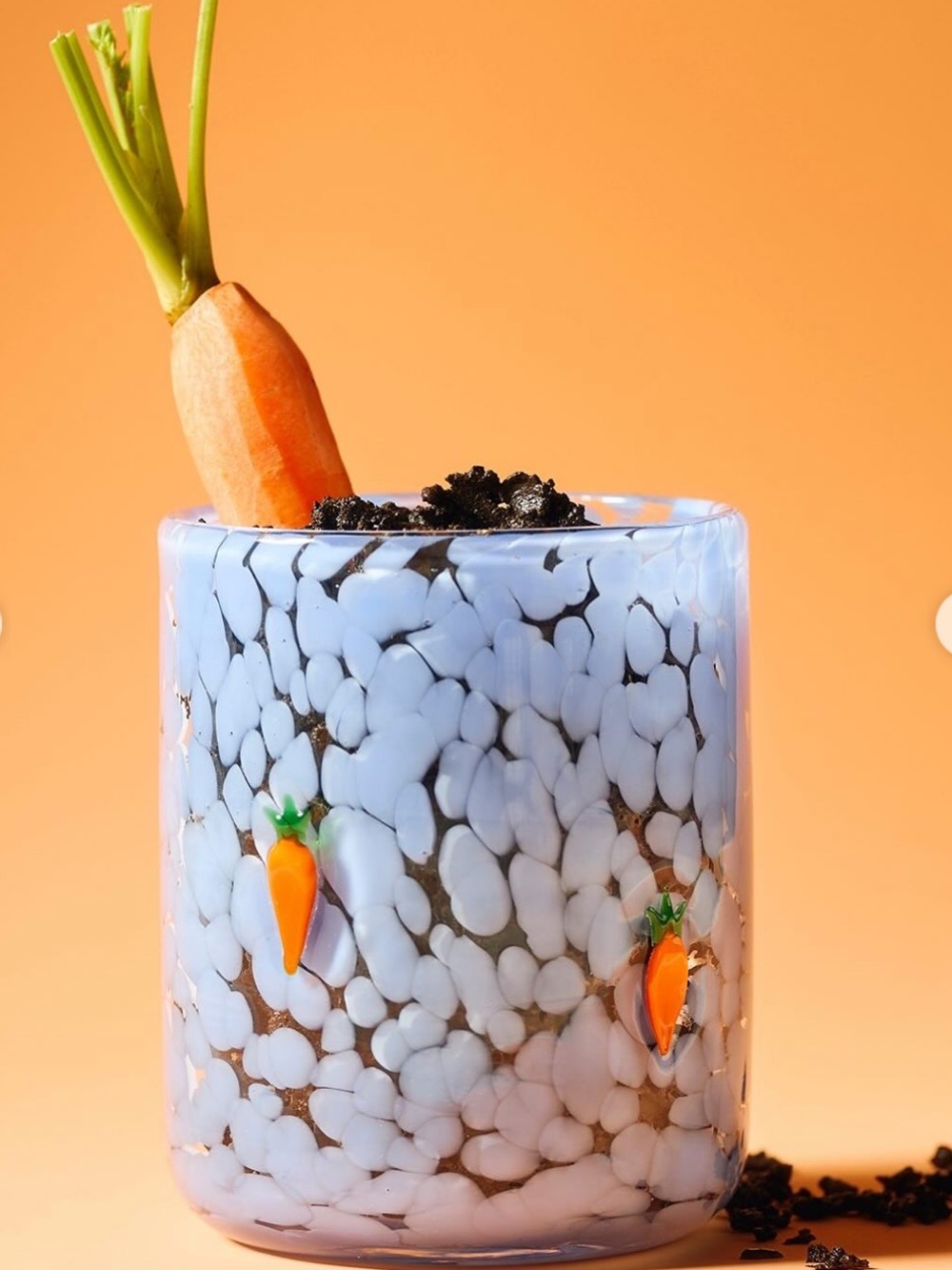 NIB Anthropologie Icon Juice Glass Blue Carrot Confetti Edition